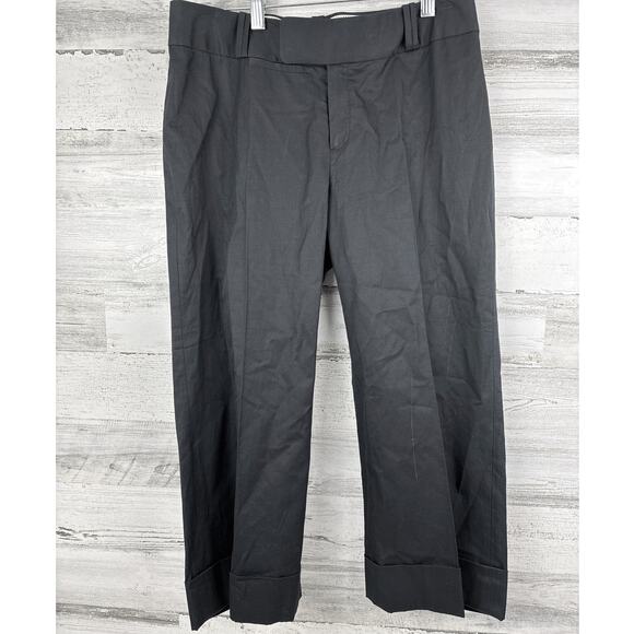 Banana Republic Women’s 6 Jackson Fit Wide Leg Black Zip Cropped Dress Pants - Picture 1 of 4